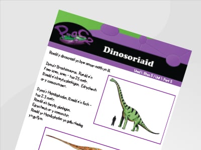 Llun o Dinosoriaid
